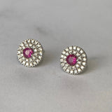 Aretes Vanessa de rubí y diamantes