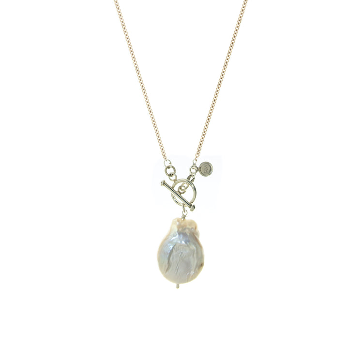 Collar Lilia con cadena de plata y perla barroca