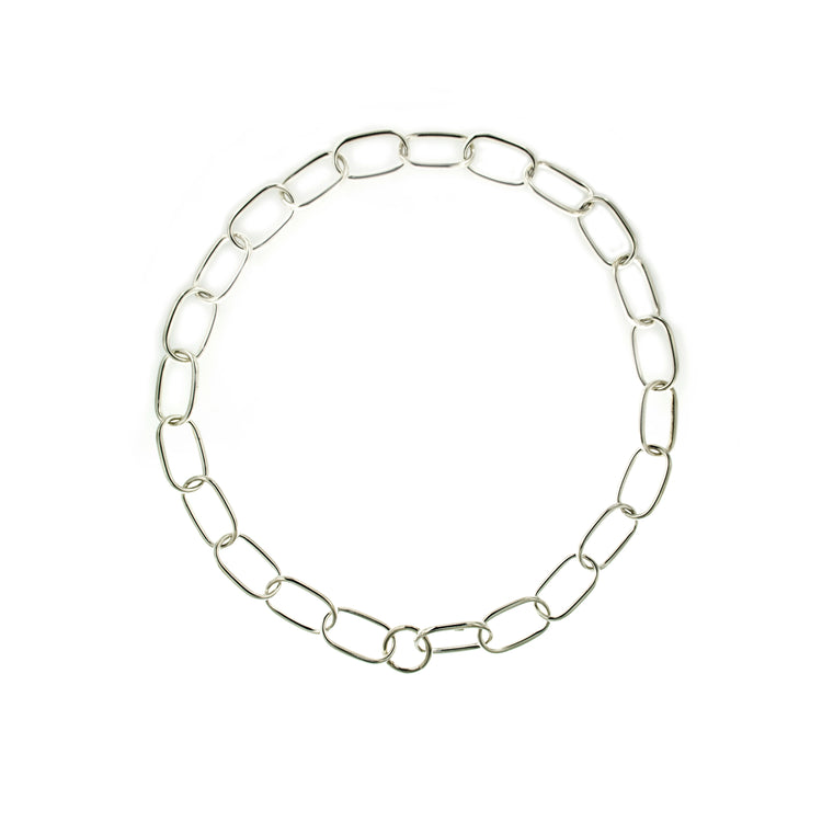 Collar Lilia eslabones ovalados grandes en plata - Grande
