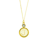 Inicial de hueso J y cristal Swarovski