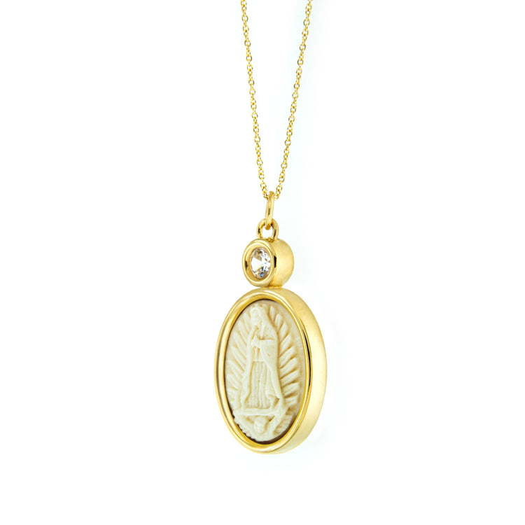 Medalla Virgen de Guadalupe grande con Swarovski®