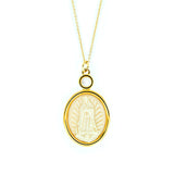 Medalla Virgen de Guadalupe grande con perla botón.
