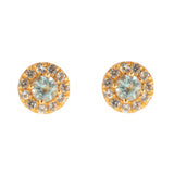 Aretes Lili topacio azul y zafiros blancos