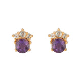 Aretes Alexandra amatista y zafiros blancos