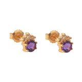 Aretes Alexandra amatista y zafiros blancos