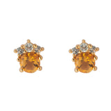 Aretes Alexandra citrino y zafiros blancos