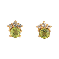 Aretes Alexandra peridoto y zafiros blancos