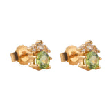 Aretes Alexandra peridoto y zafiros blancos