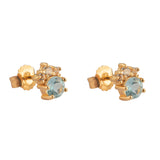 Aretes Alexandra topacio azul y zafiros blancos