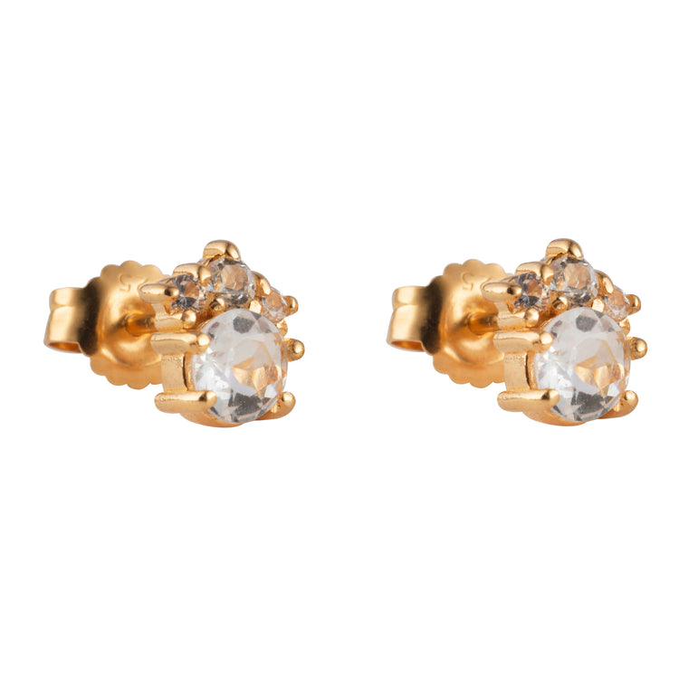 Aretes Alexandra topacio y zafiros blancos