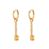 Arracadas Zara y colgante con zafiros blancos y citrino