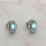 Aretes Guadalupe de aguamarina y diamantes