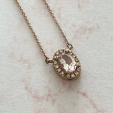 Collar Guadalupe de morganita y diamantes