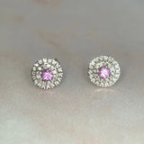 Aretes Vanessa de zafiro rosa y diamantes