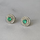 Aretes Vanessa de esmeraldas y diamantes