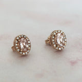 Aretes Guadalupe de morganitas y diamantes